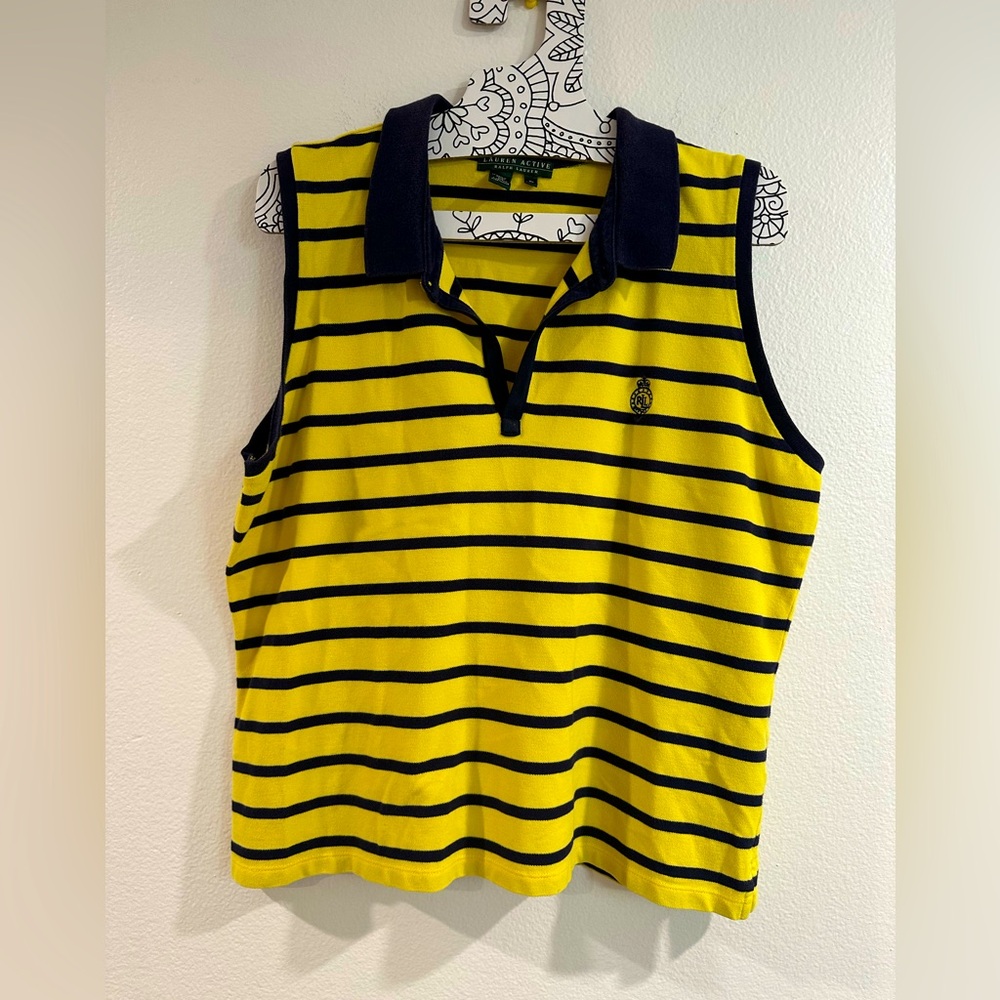 LRL Lauren Jean Co Striped Polo Shirt